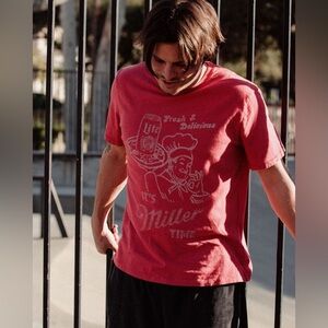 Junk Food x Miller Fresh & Delicious Graphic T-Shirt in Color Licorice Size S